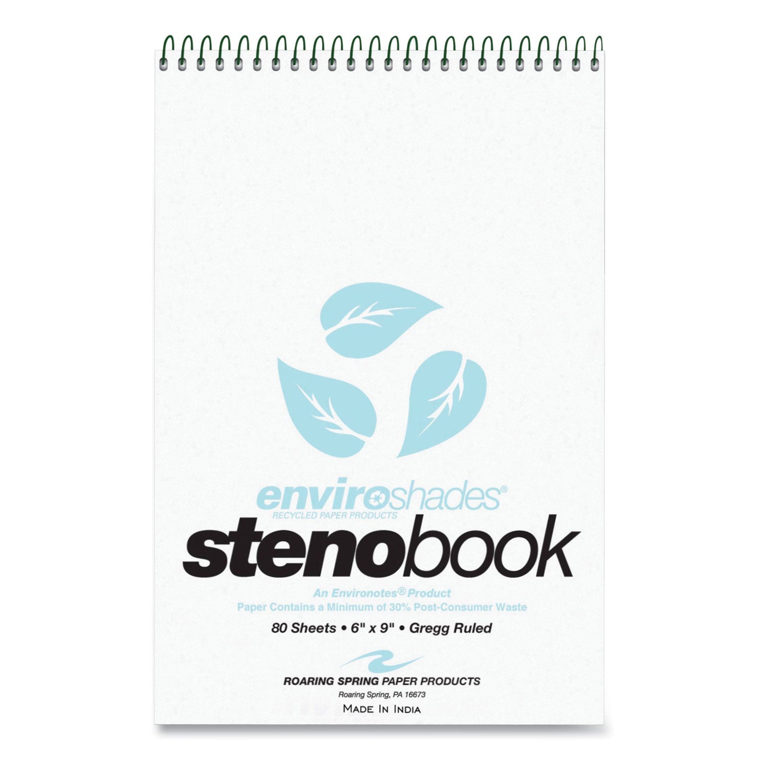 roaring-spring-r-enviroshades-steno-notepad-gregg-rule-white-cover-80-blue-6-x-9-sheets-4-pack-roa12284_1